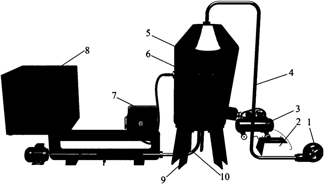 Accurate measuring device and method for detecting dust falling efficiency of spray nozzles of different models