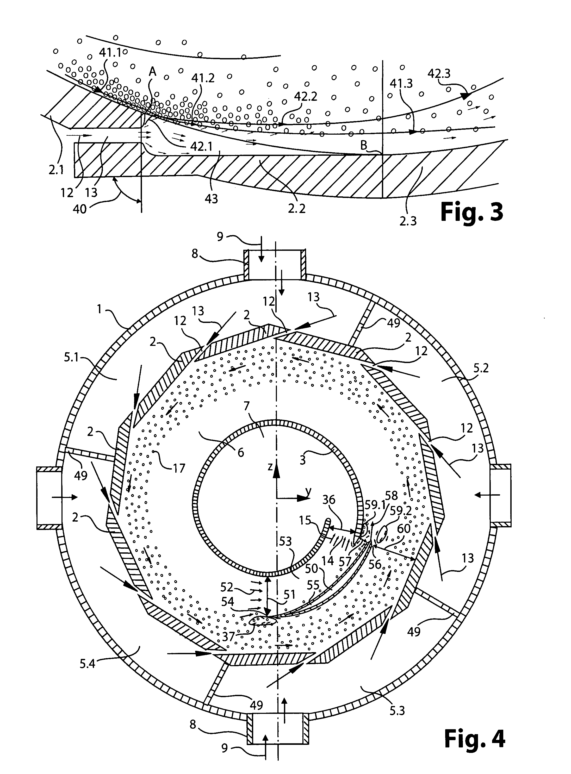 Rotary Fluidized Bed Device and Method for Using Said Device