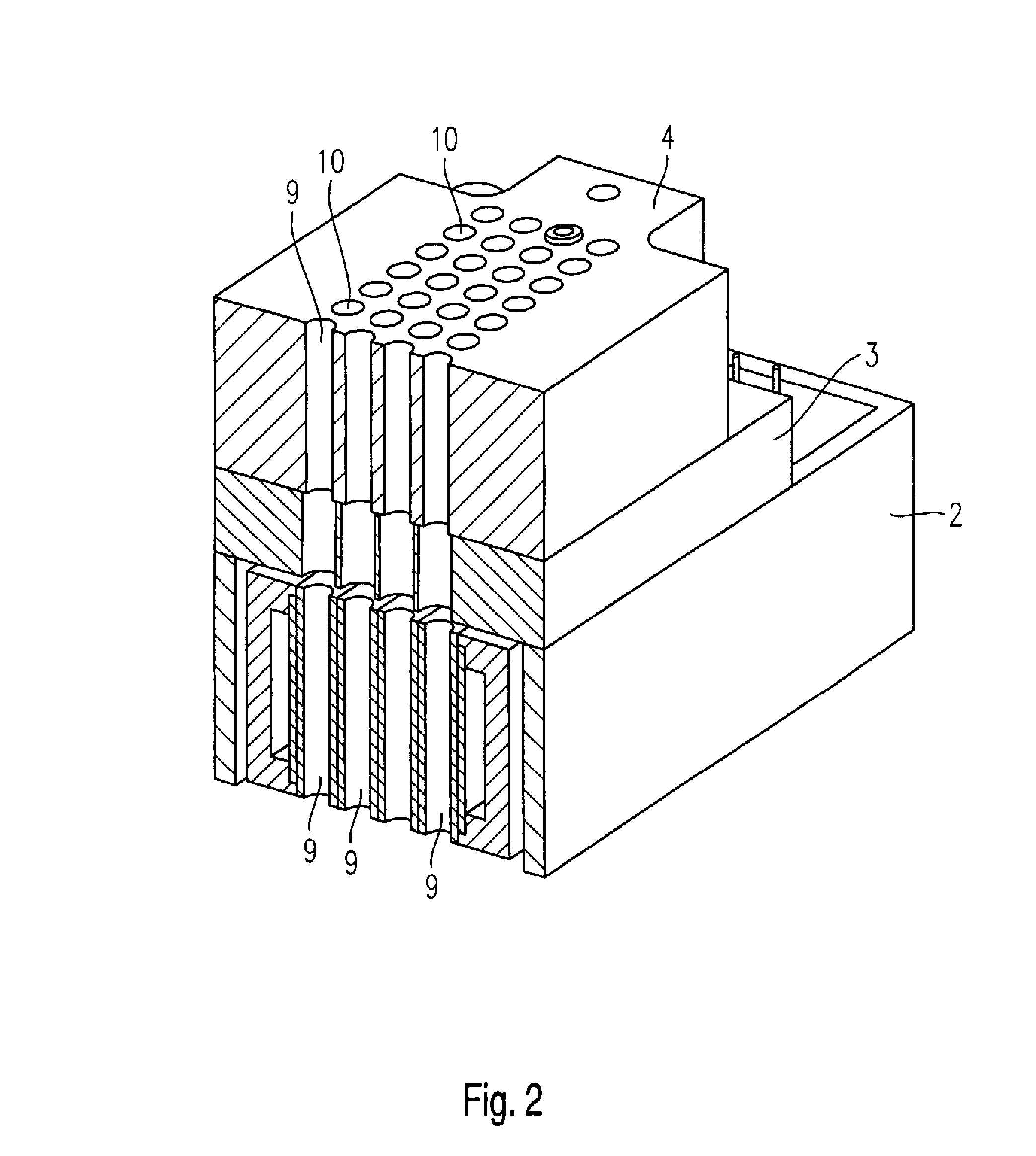 Thermode device for a multitude of semiconductor components