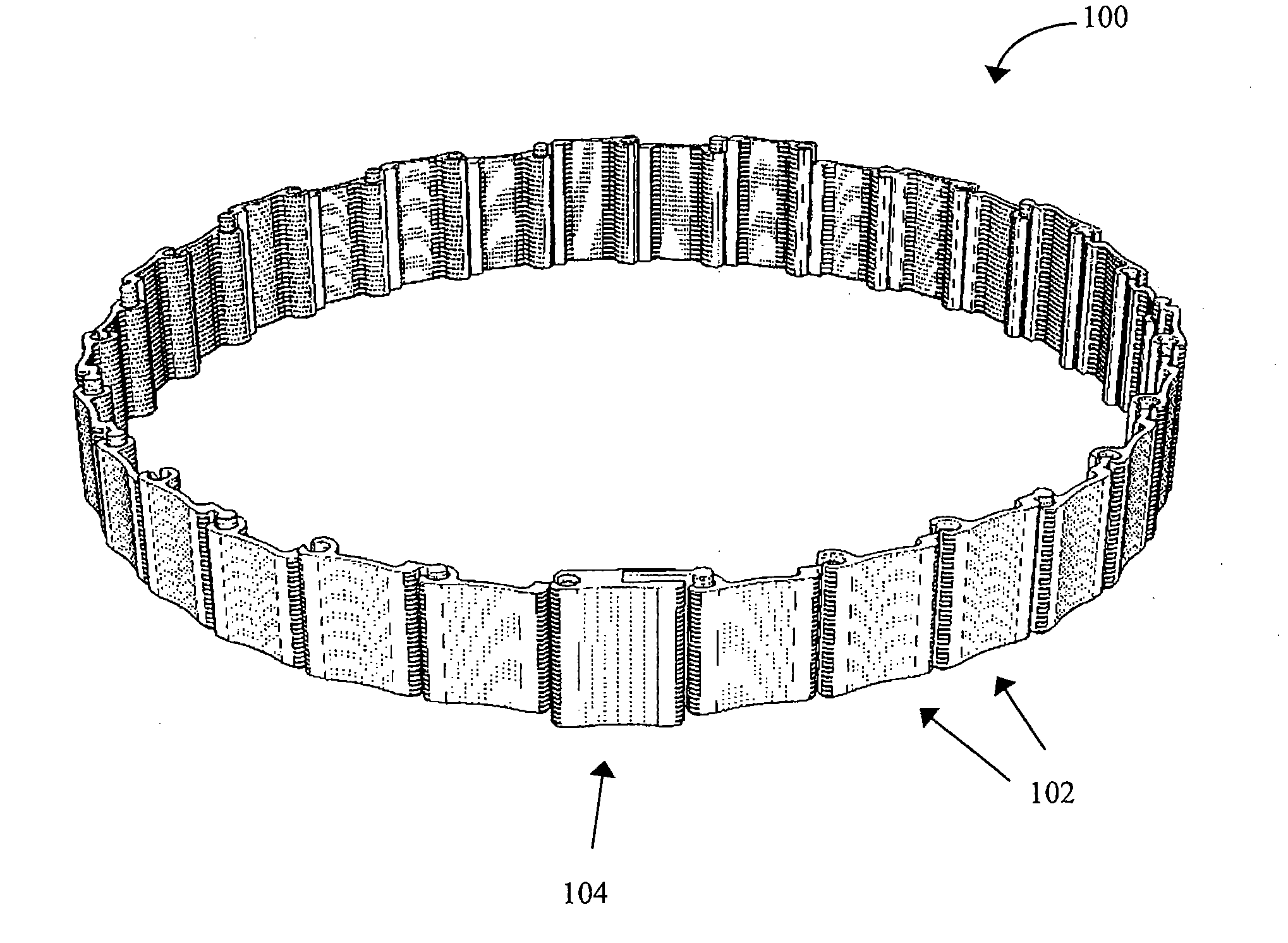 Flexible Wrap of Rotatably Interlocking Fluted Strips