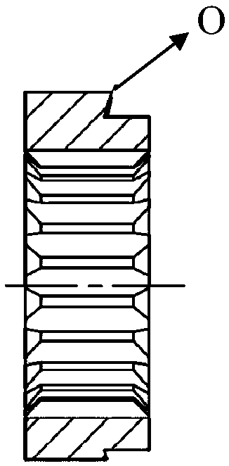 Internal-and-external tooth structure machining device of tooth-shaped linings