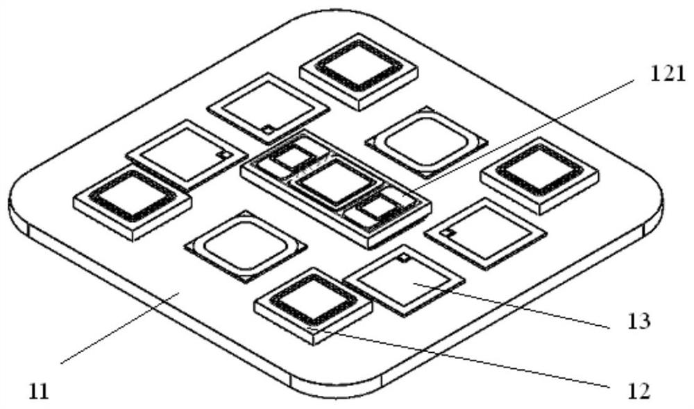 Power chip crimping packaging structure and manufacturing method thereof