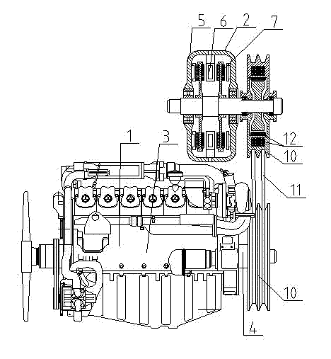 Generator of motor compressor for automobile air conditioner