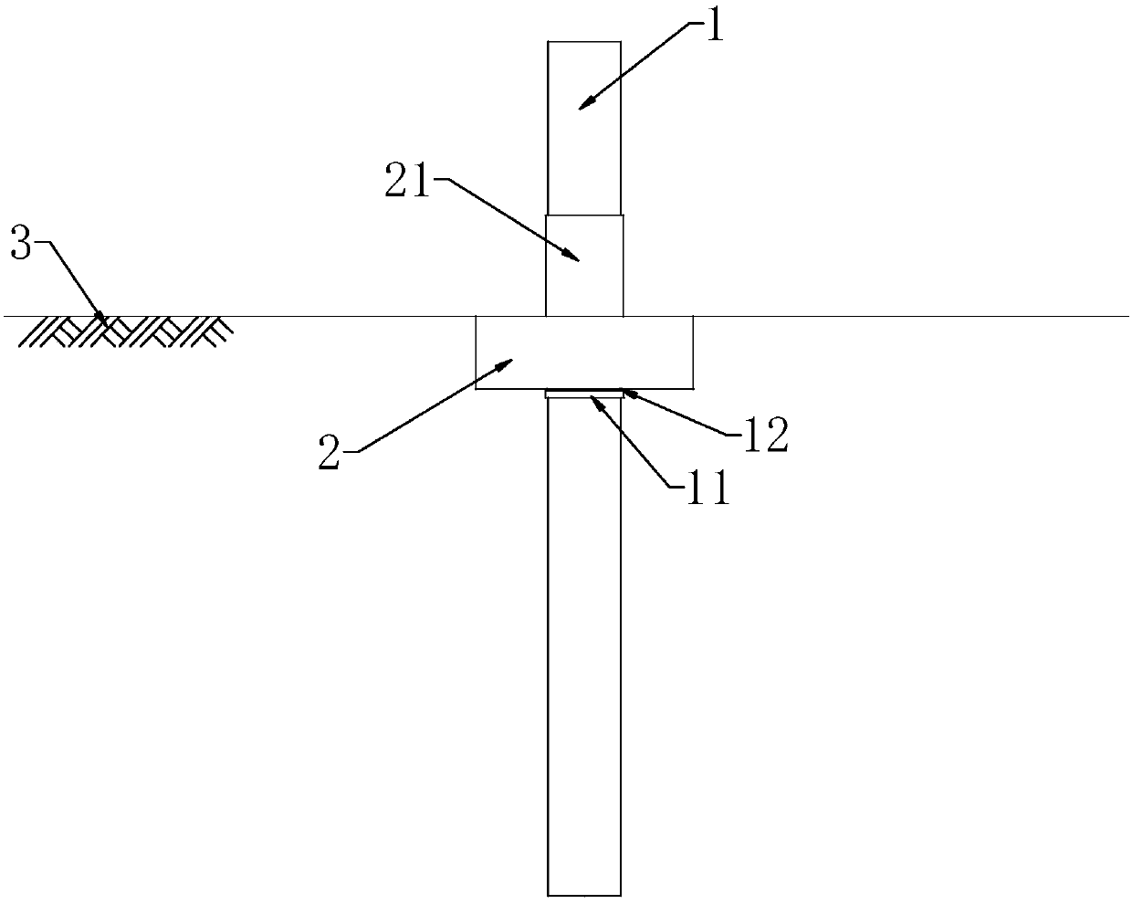 Offshore wind power single pile-bucket composite foundation and construction method thereof