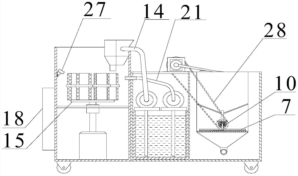 Automatic rock debris dredging and washing device