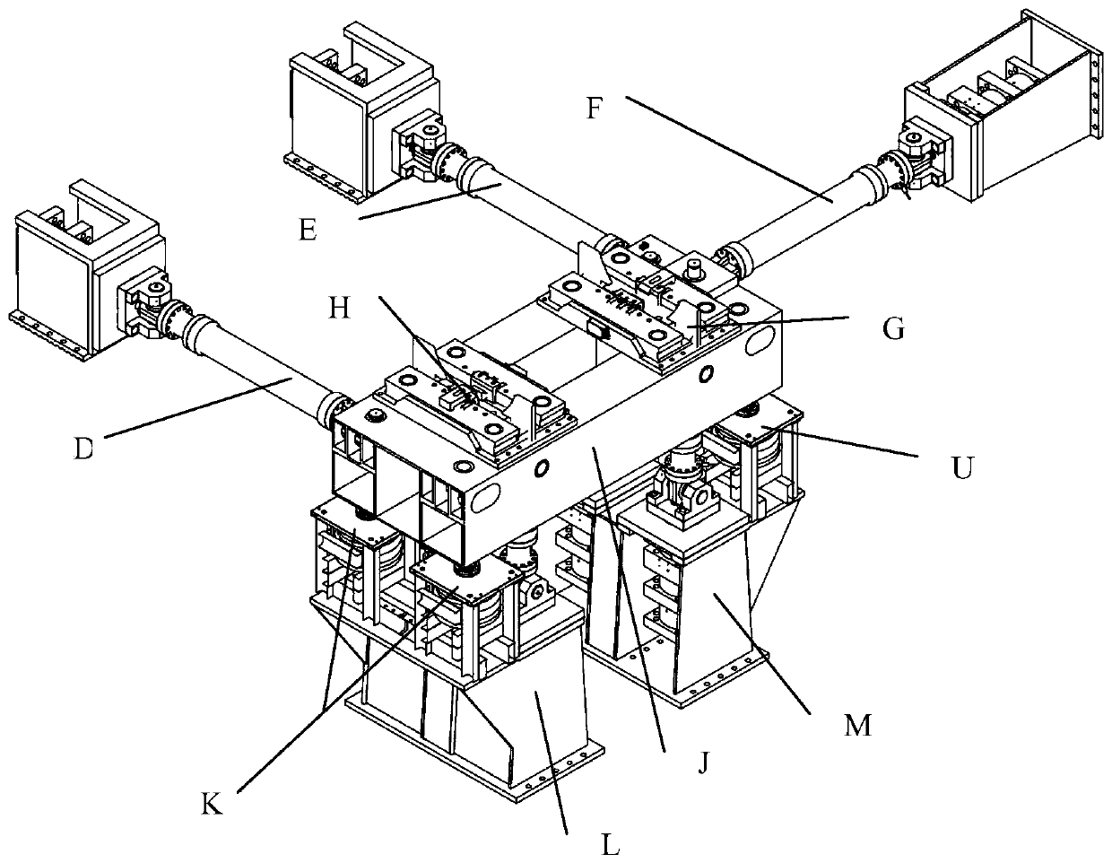 Rail vehicle dual six degrees of freedom motion test platform