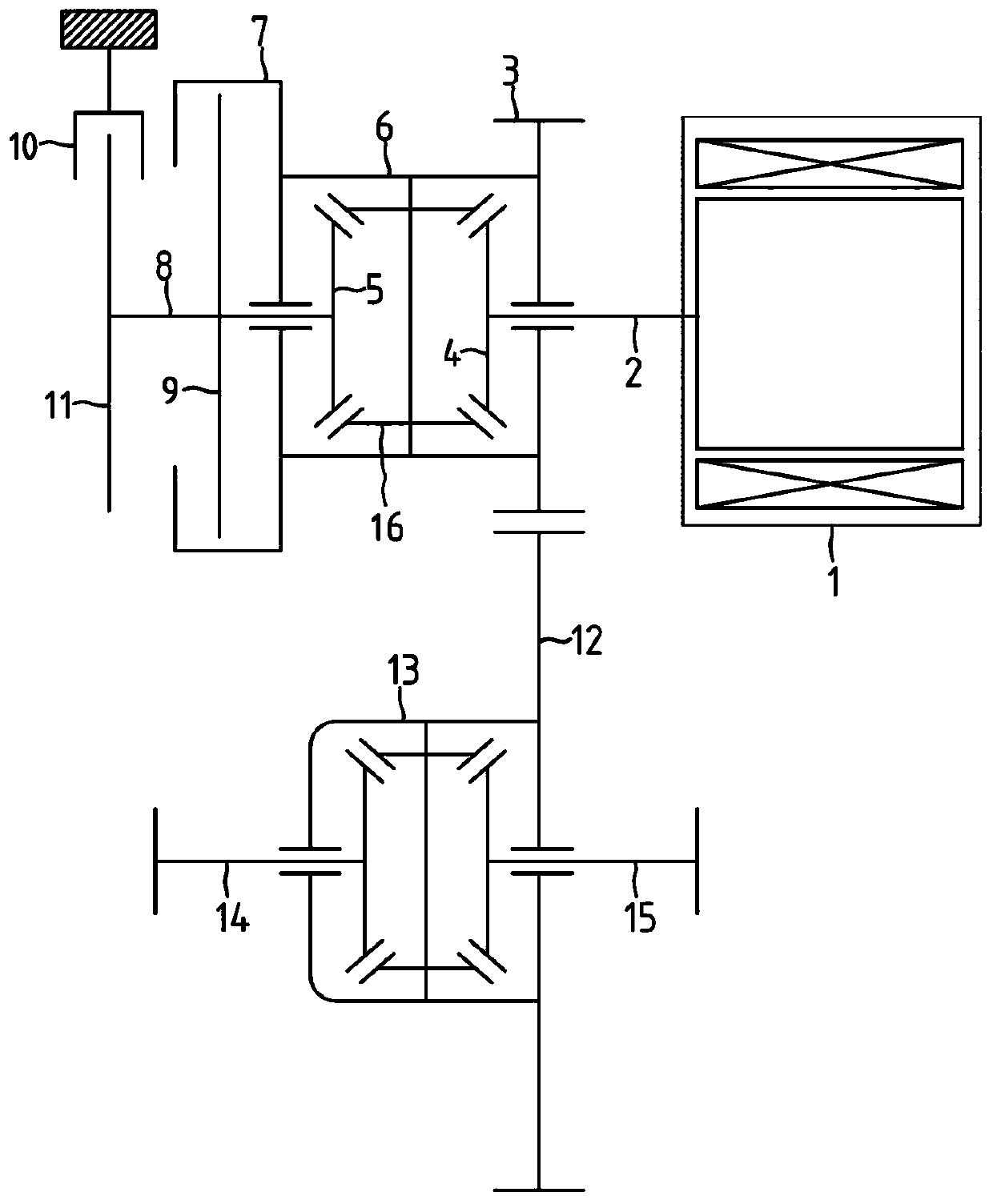 Pure electric two-speed differential device power assembly