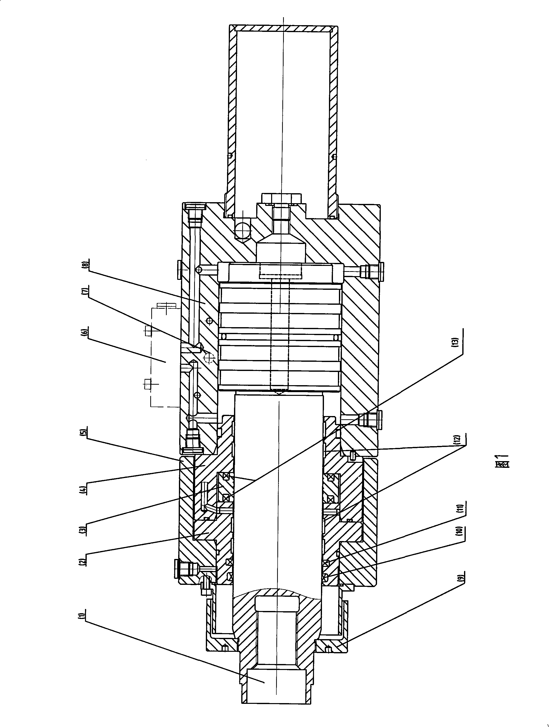 Floating guiding hydraulic cylinder