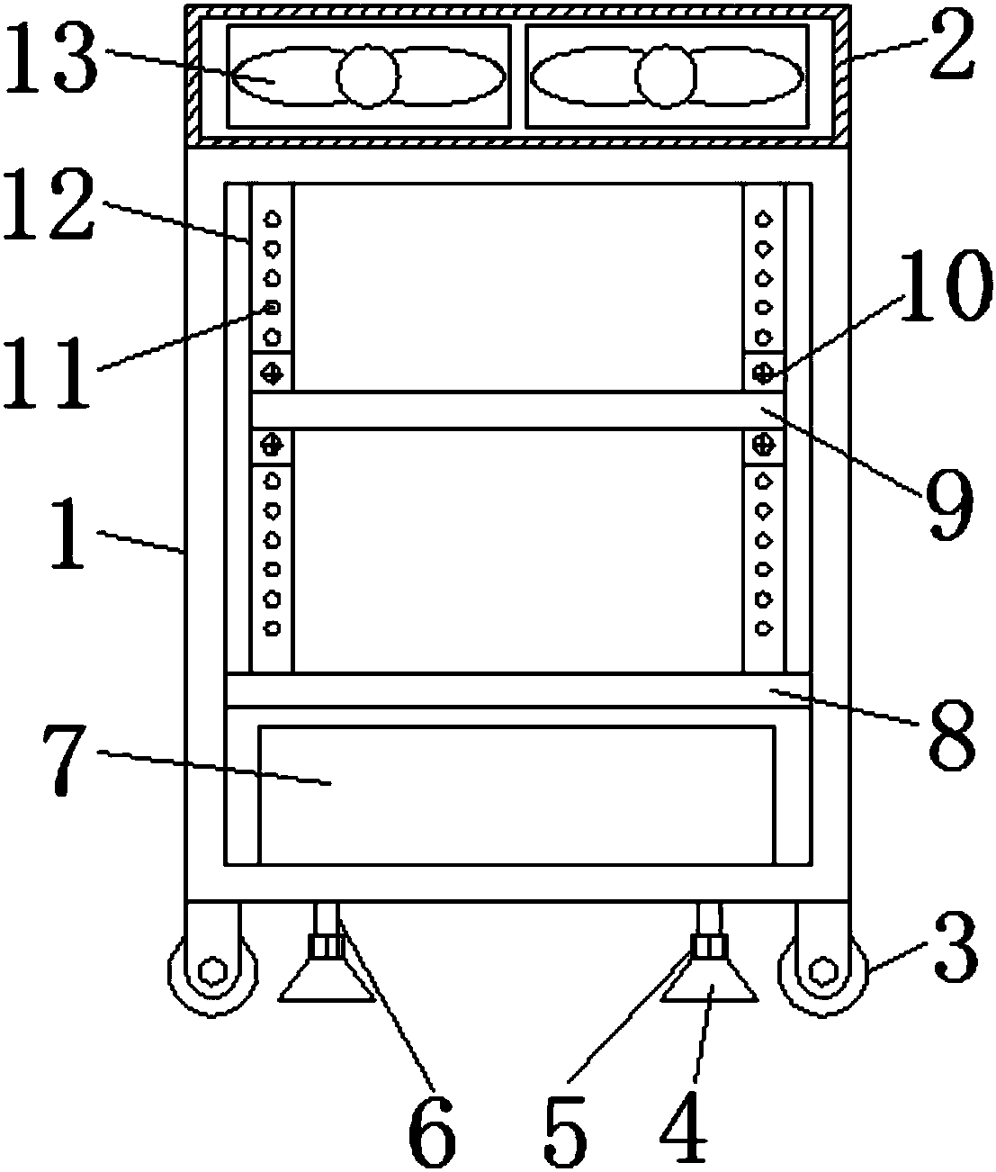 Floor type server protective cabinet