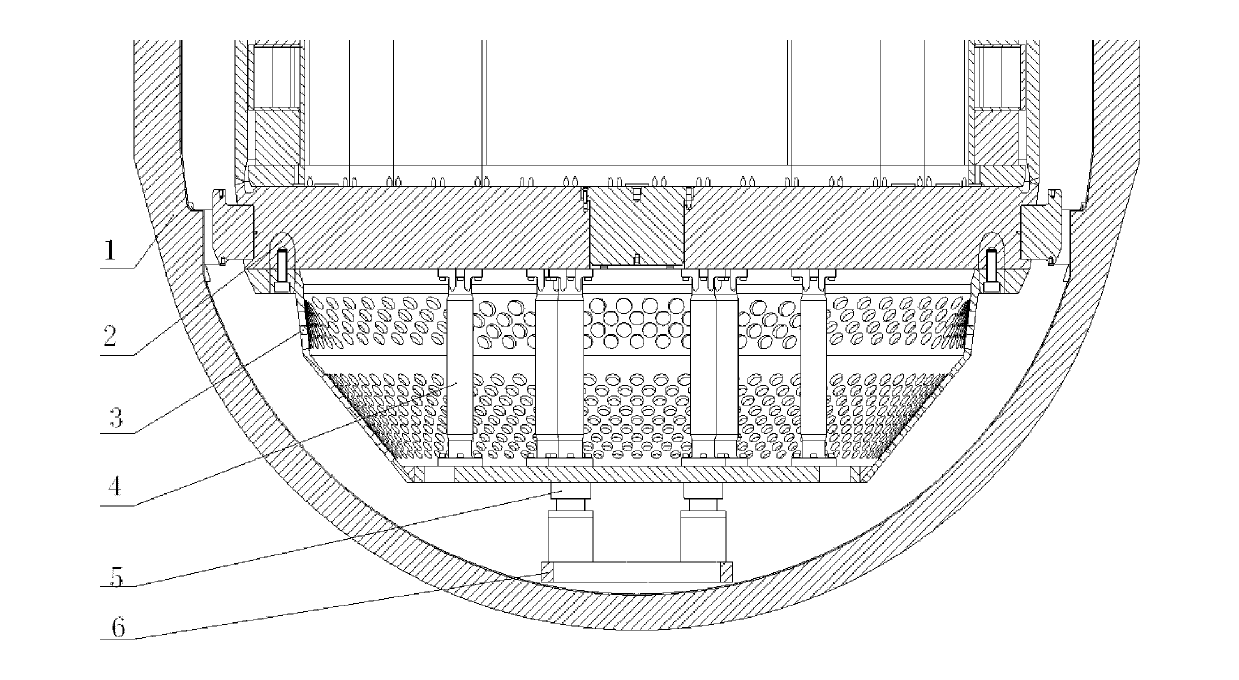 Reactor internal on lower part of reactor