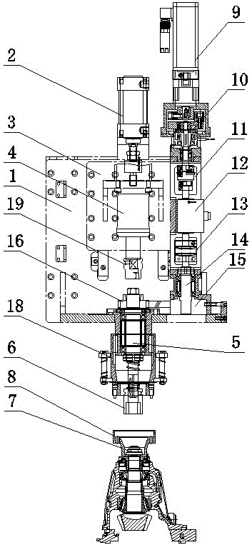 Twisting and measuring machine for main cone nut of drive axle assembly