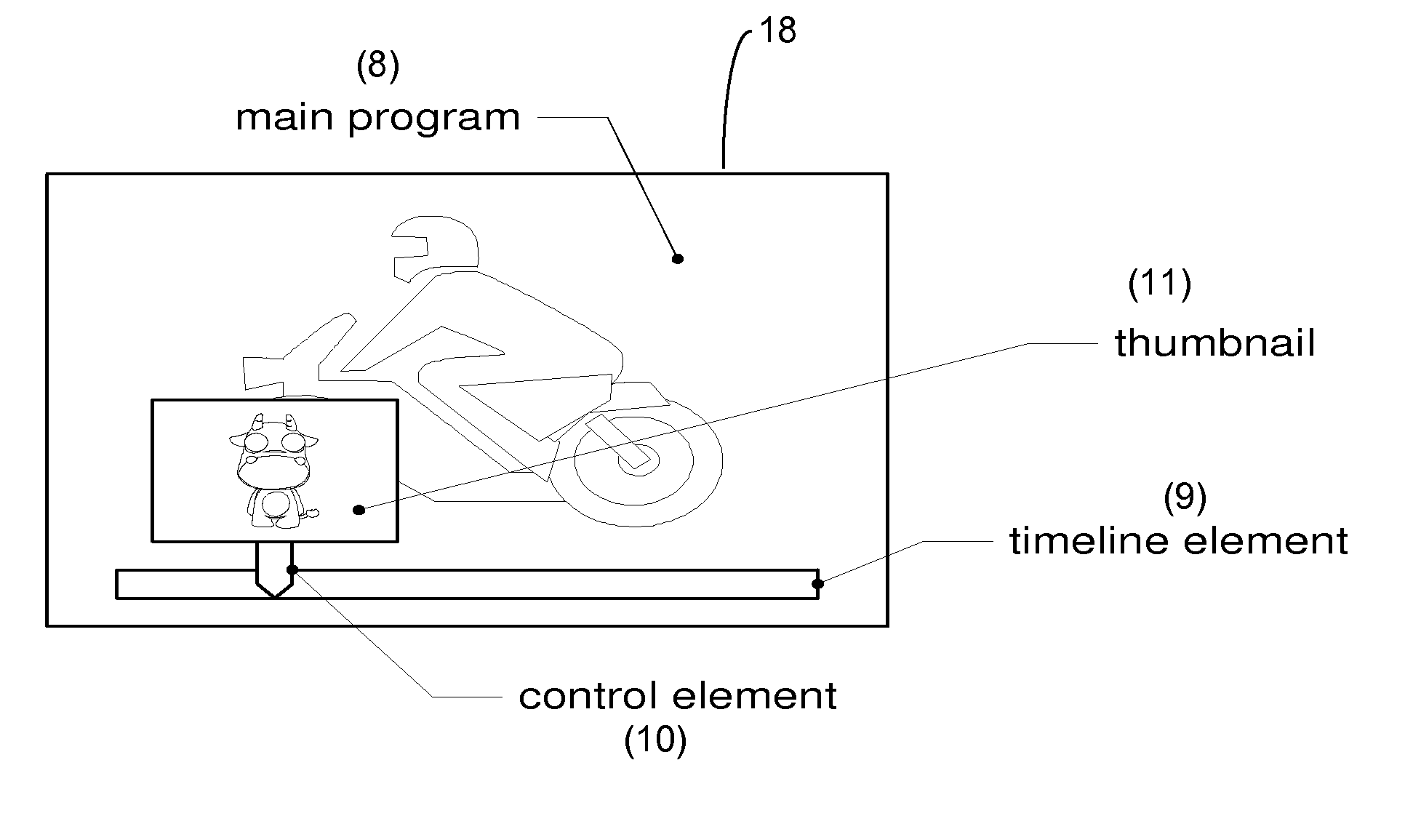 Method and system for controlling playback of a video program including by providing visual feedback of program content at a target time