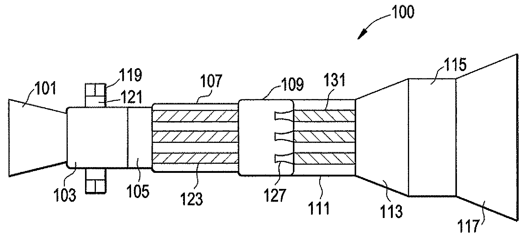 Ground-based simple cycle pulse detonation combustor based hybrid engine for power generation