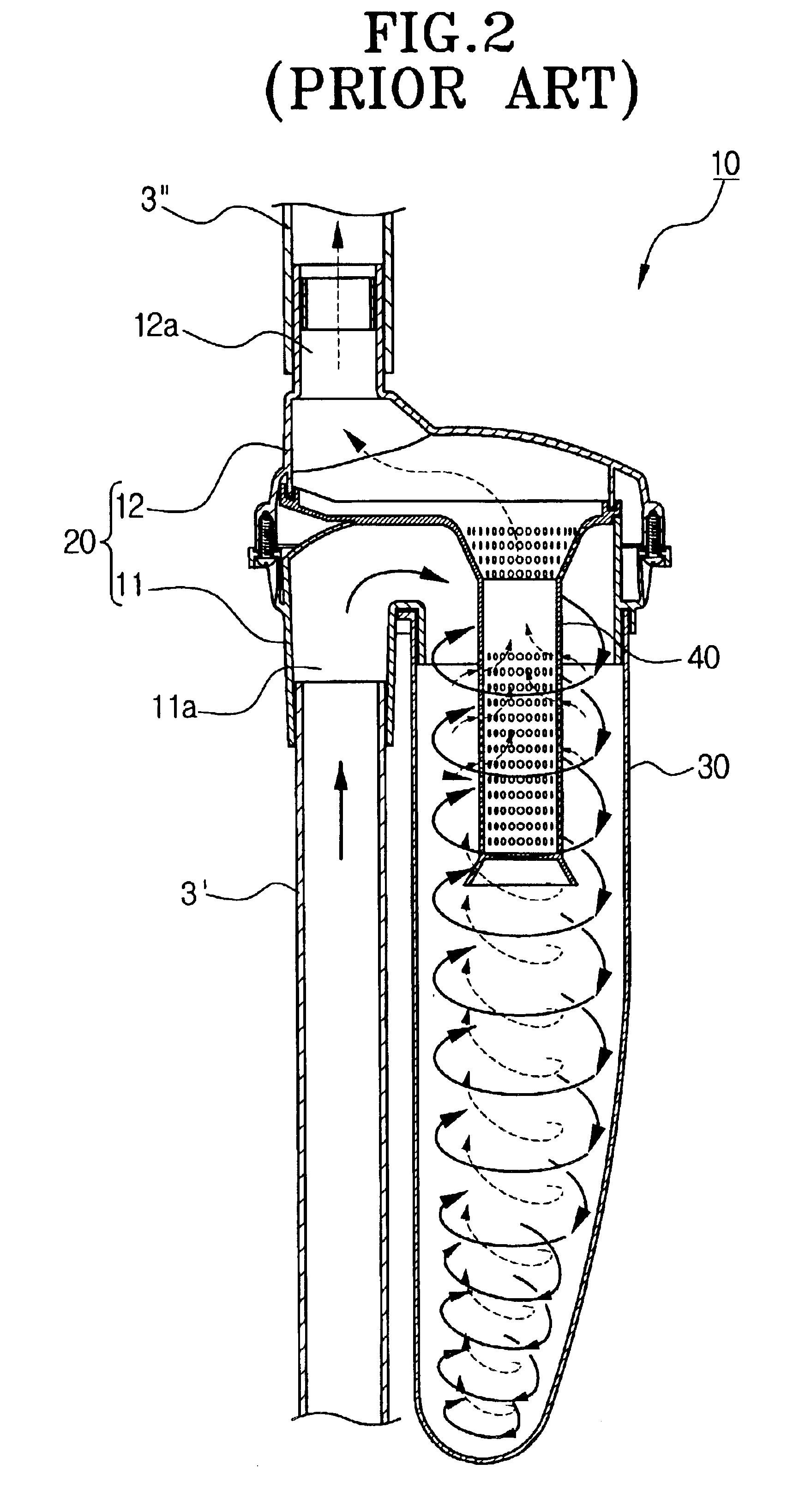 Vacuum cleaner having cyclone dust collecting apparatus