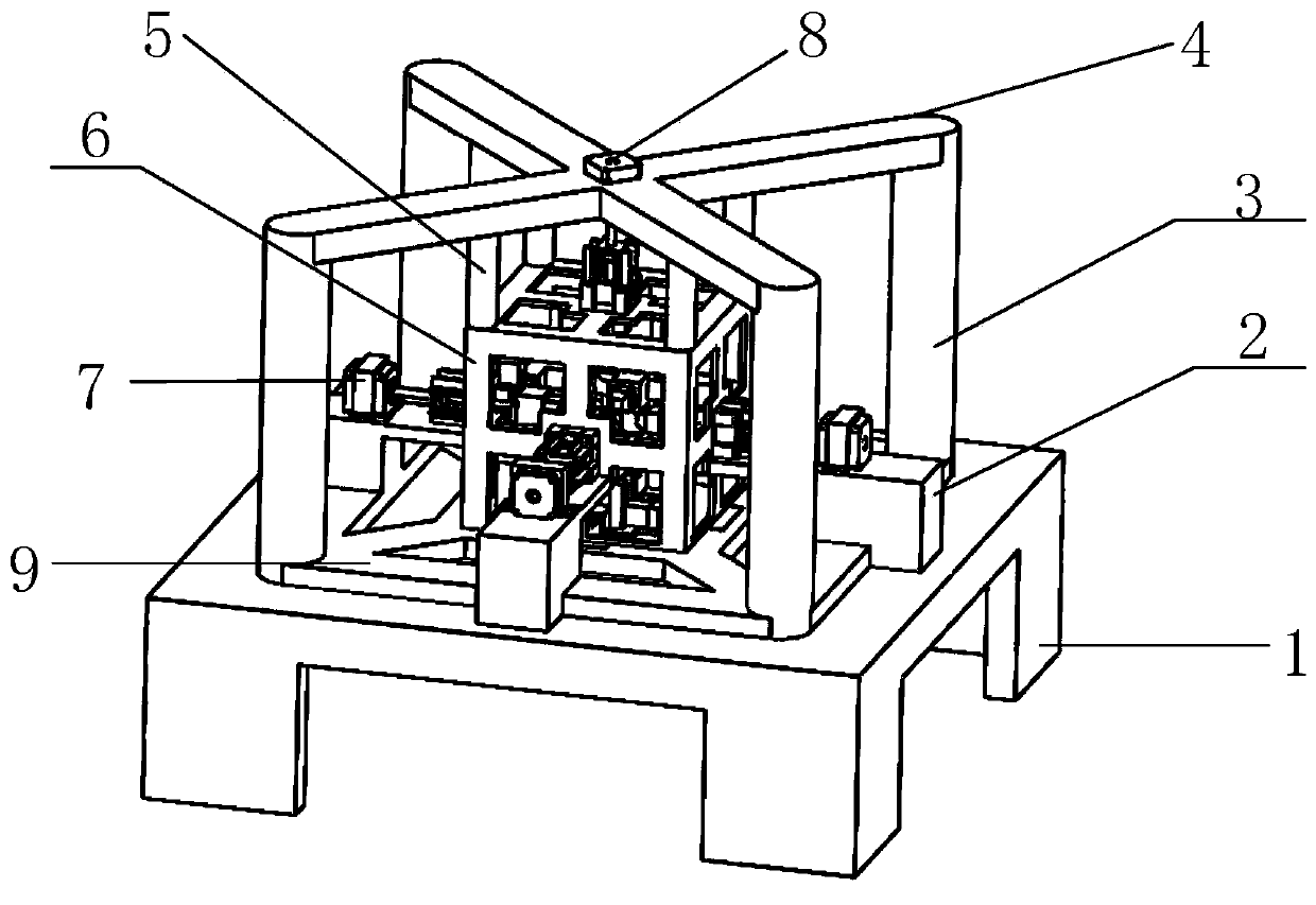 Three-dimensional magnetic characteristic measuring device suitable for electrical material stress loading