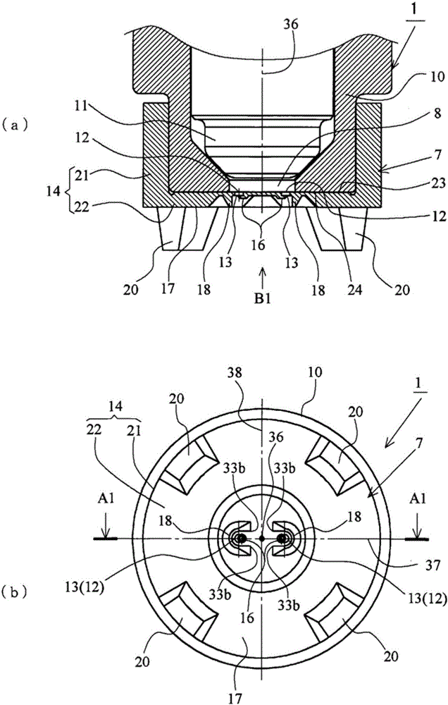 Nozzle plate for fuel injection device