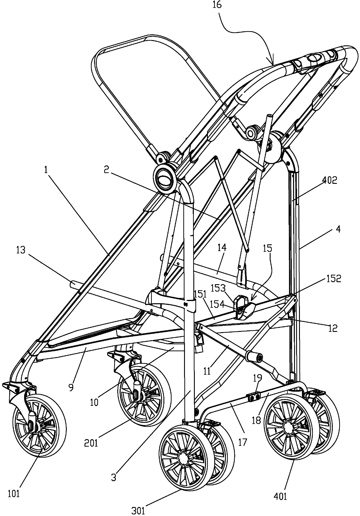 Foldable baby carriage