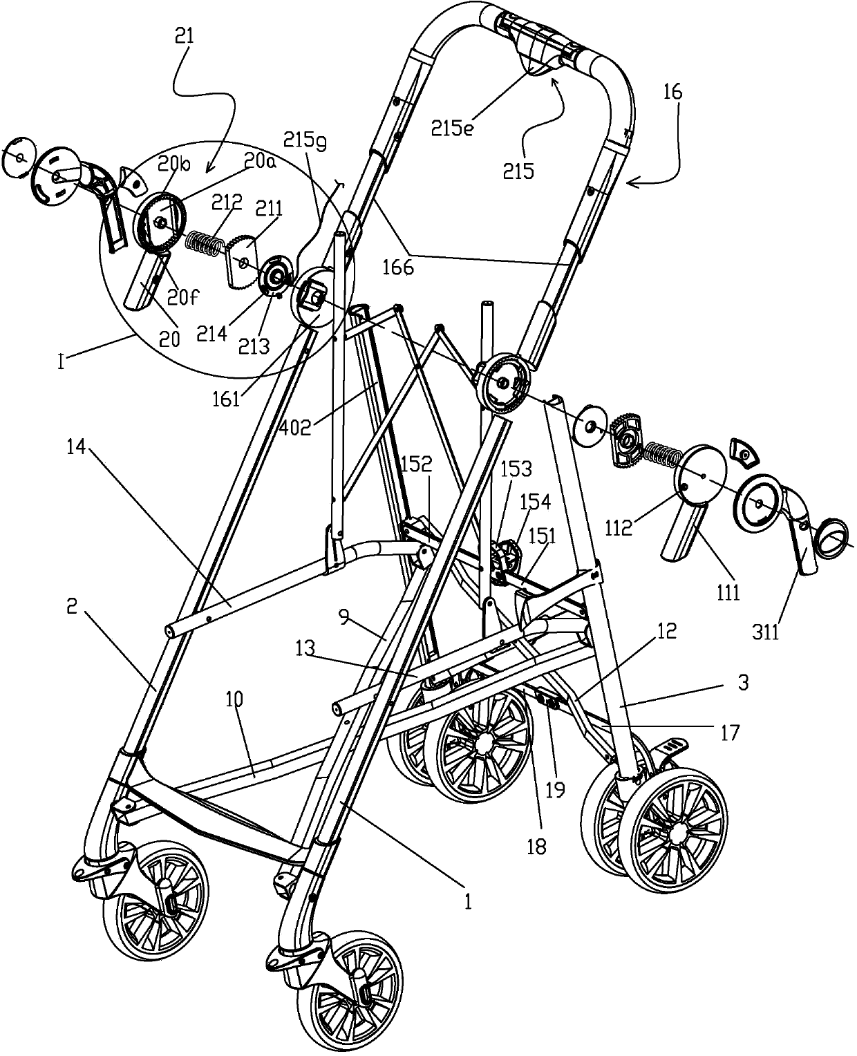 Foldable baby carriage