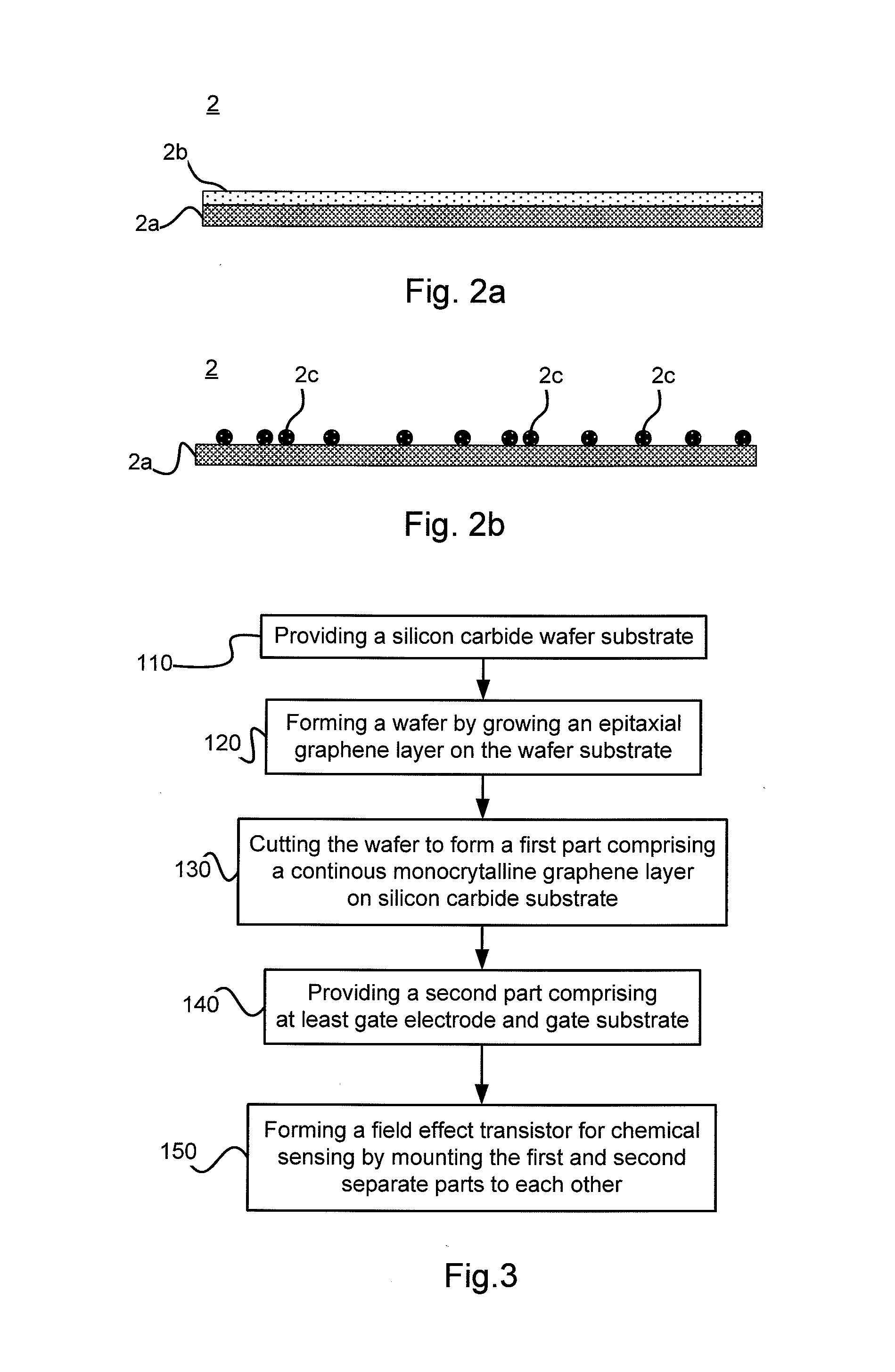 Field effect transistor for chemical sensing using graphene, chemical sensor using the transistor and method for producing the transistor