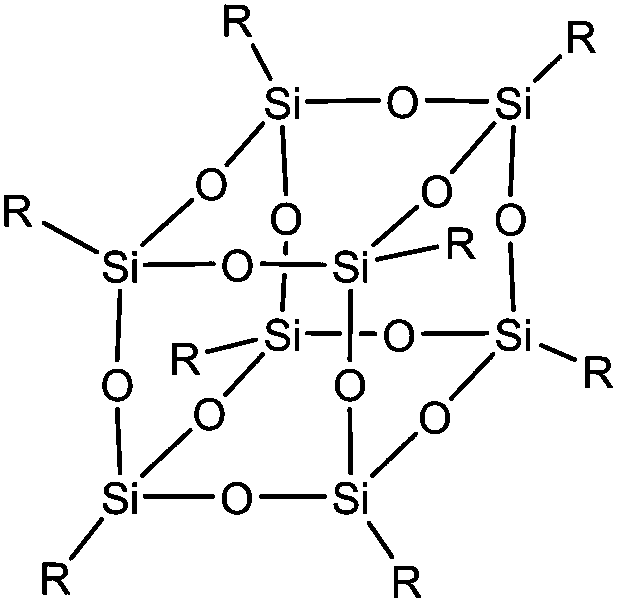 Organosilicon cross-linking agent containing cage oligomeric silsesquioxane structure and preparation method thereof