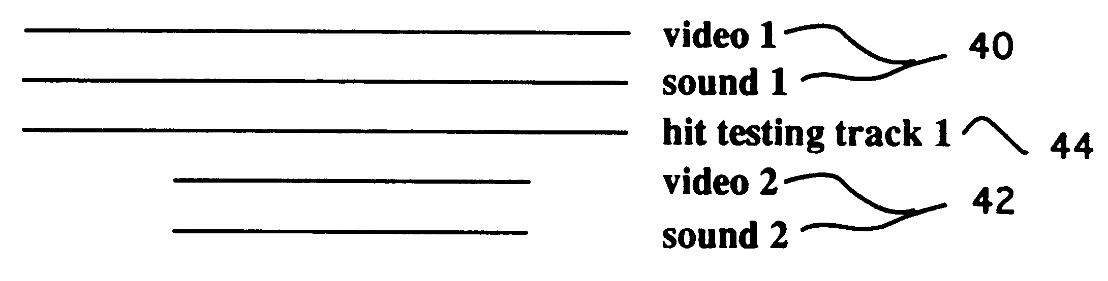 Object selection using hit test tracks