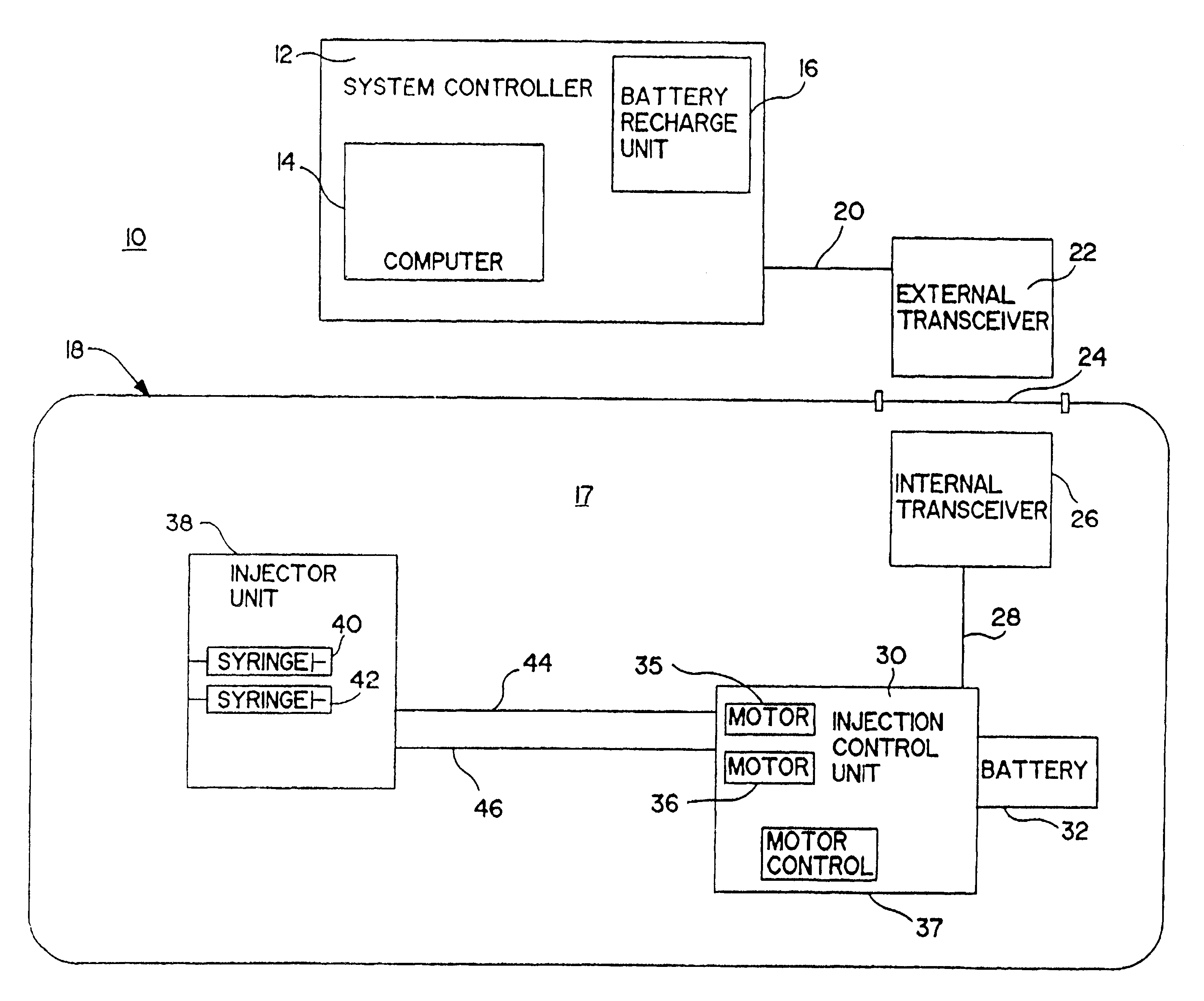 Patient infusion system for use with MRI