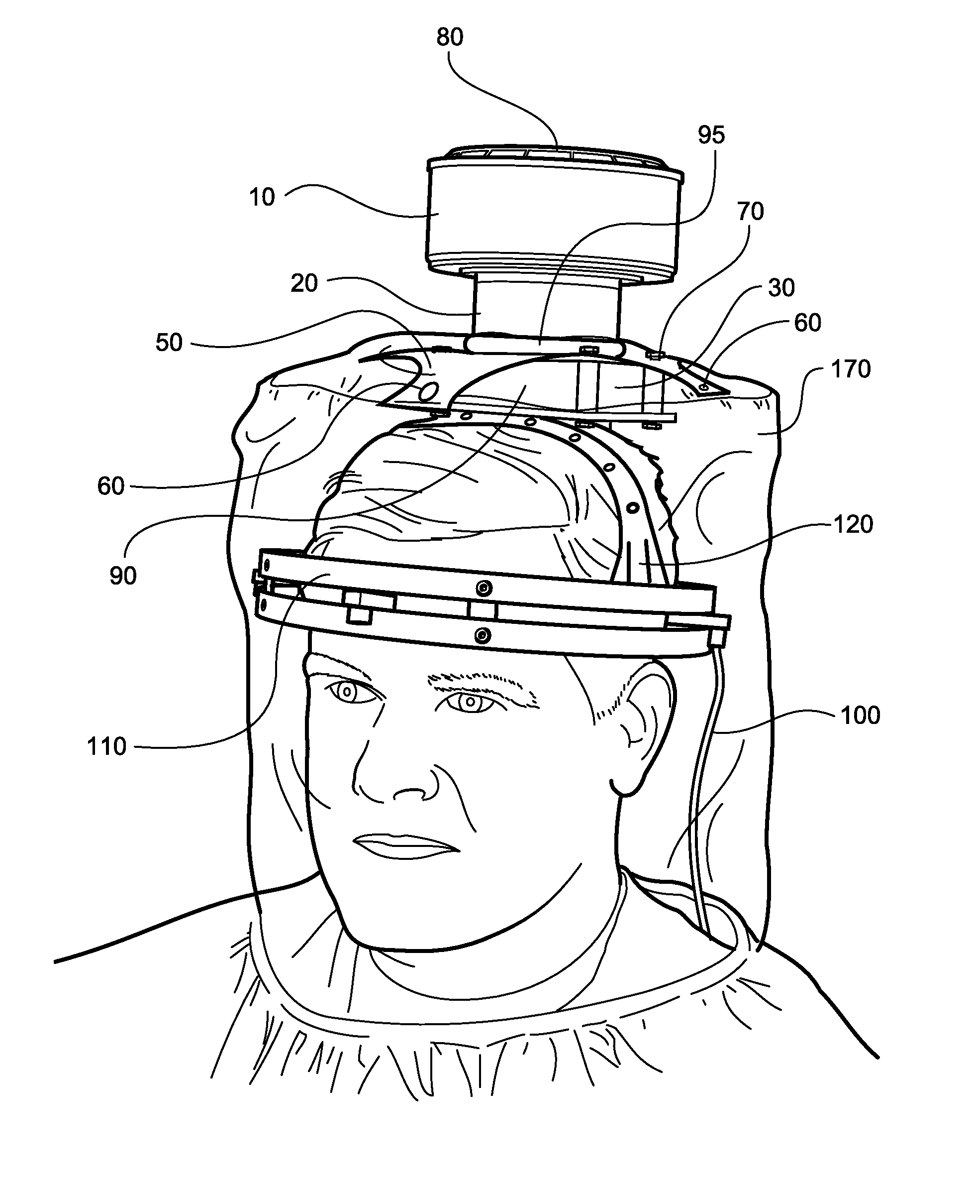 High air flow powered air purifying anti-contamination device