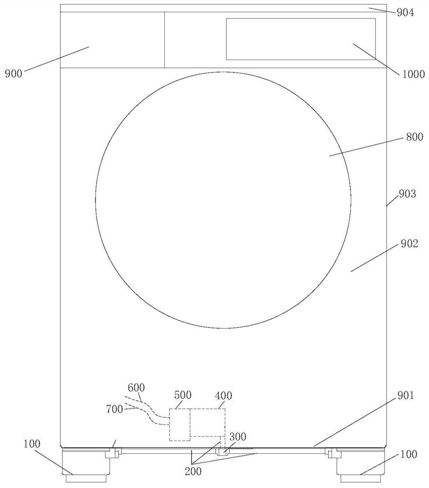 A hydraulic lifting foot, a washing machine with the foot and a control method thereof