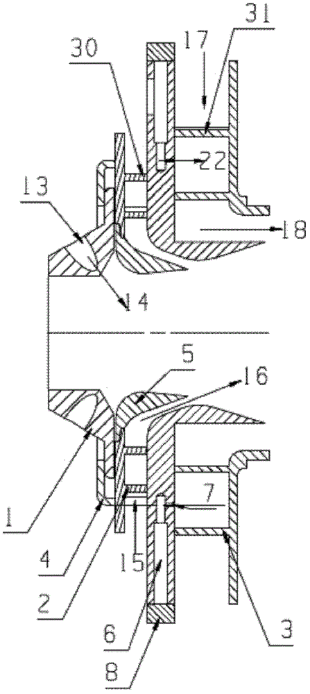 Low-pollution combustion chamber adopting fuel-grading and three-stage cyclone air inlet