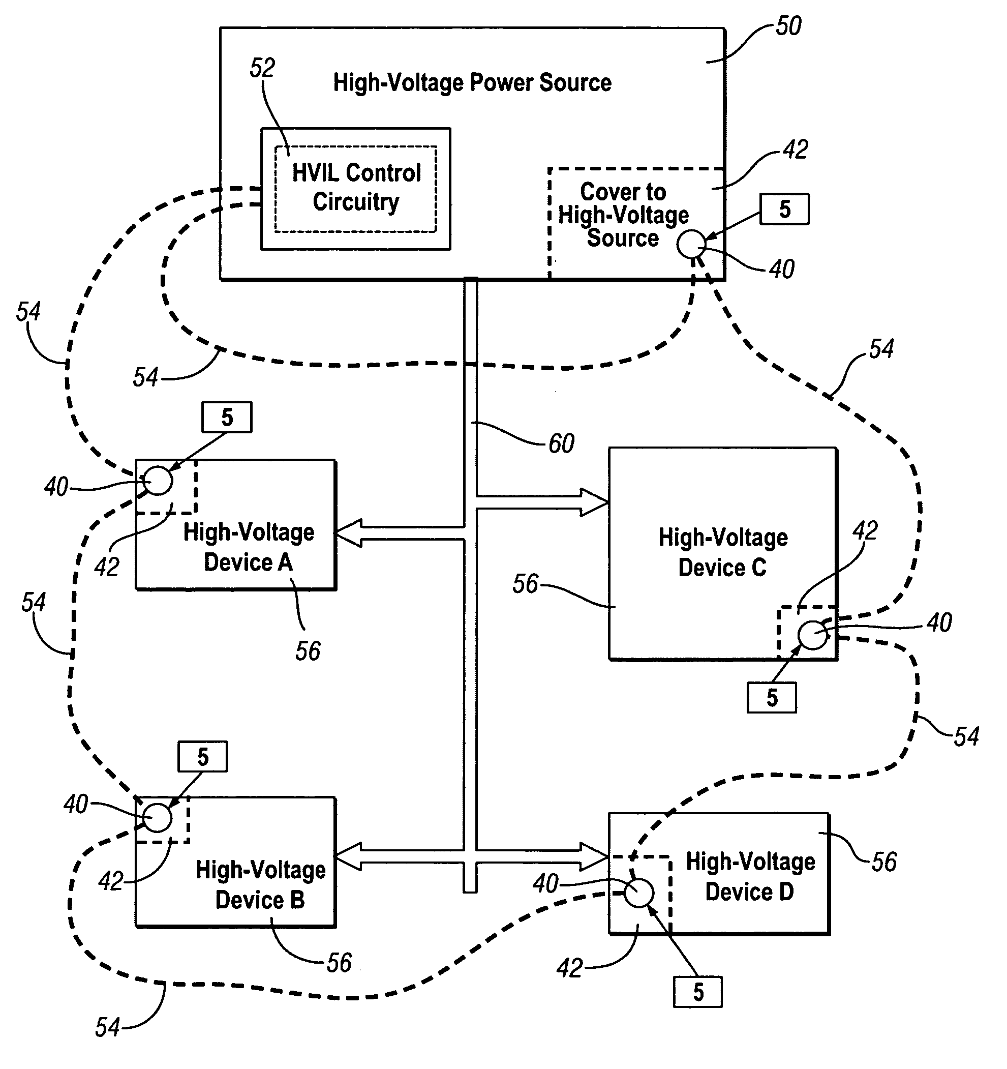 High voltage interlock switch