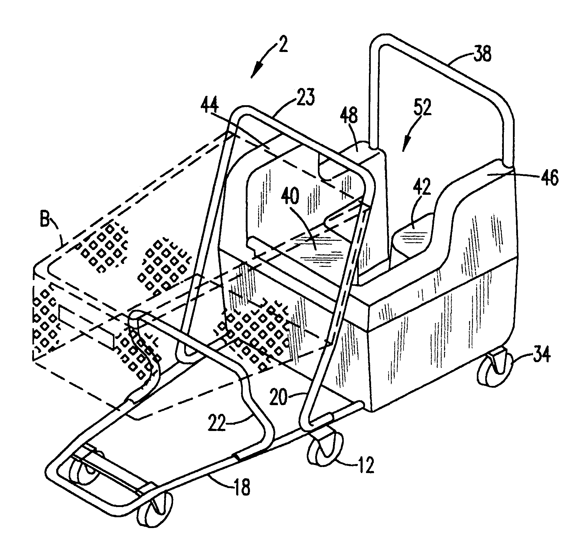 Multiple child seat nestable shopping cart