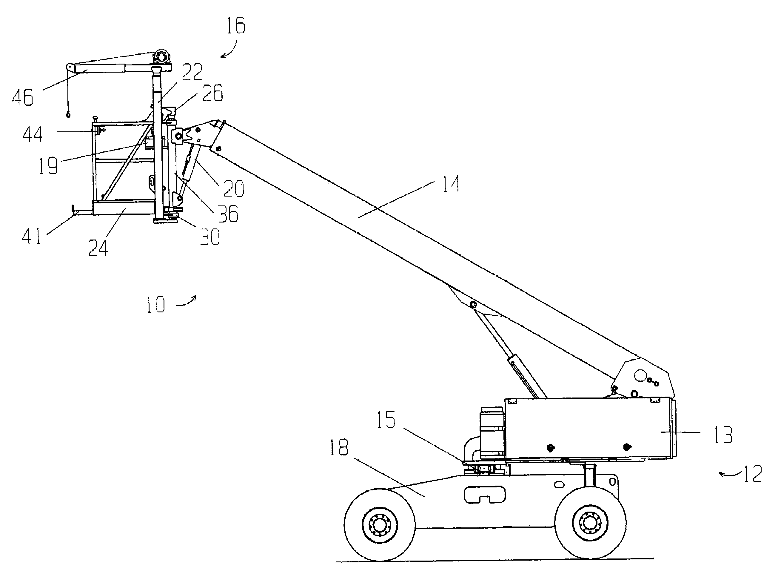 Material-handling device for aerial work platform