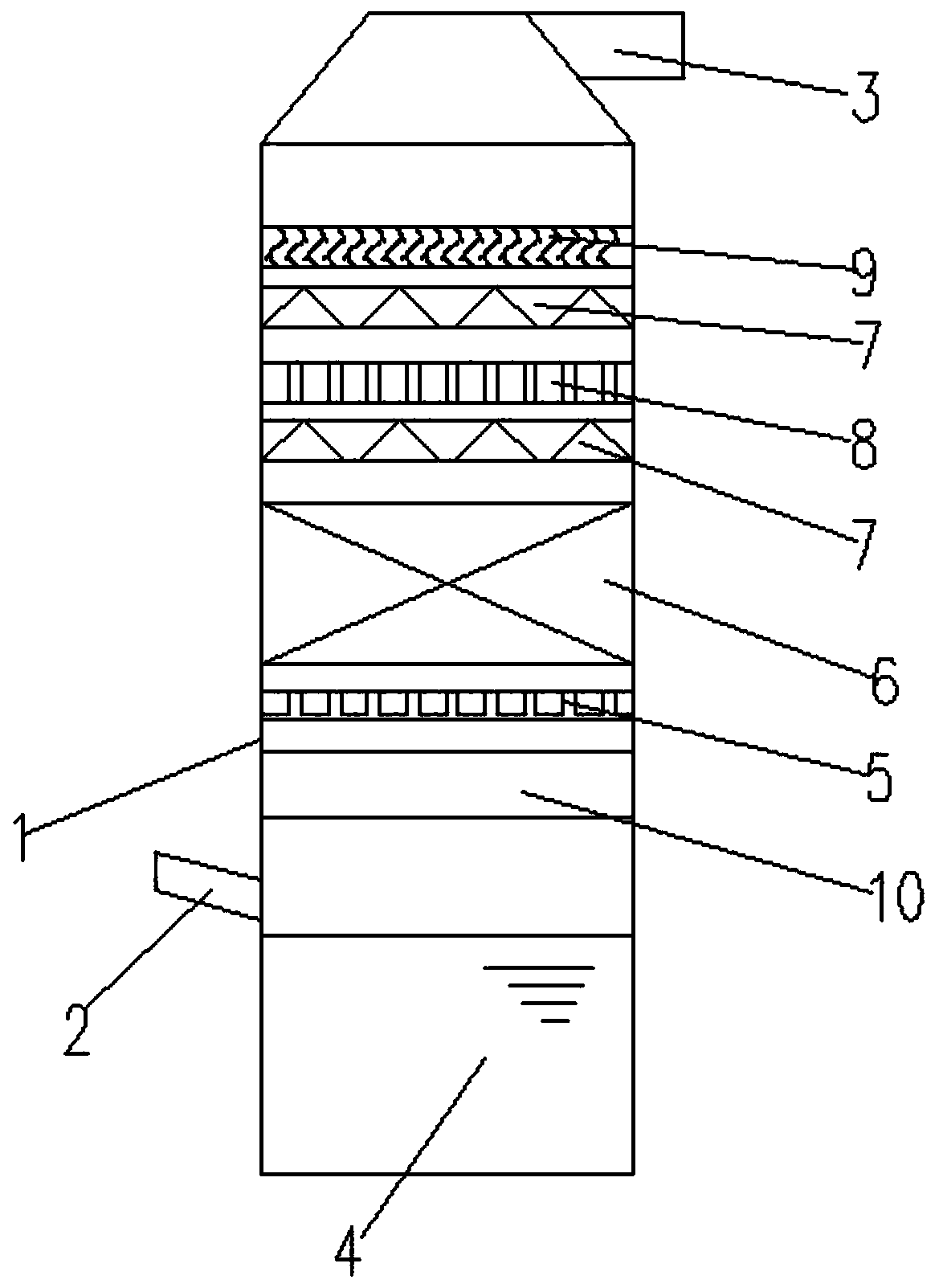 Efficient condensation absorption tower