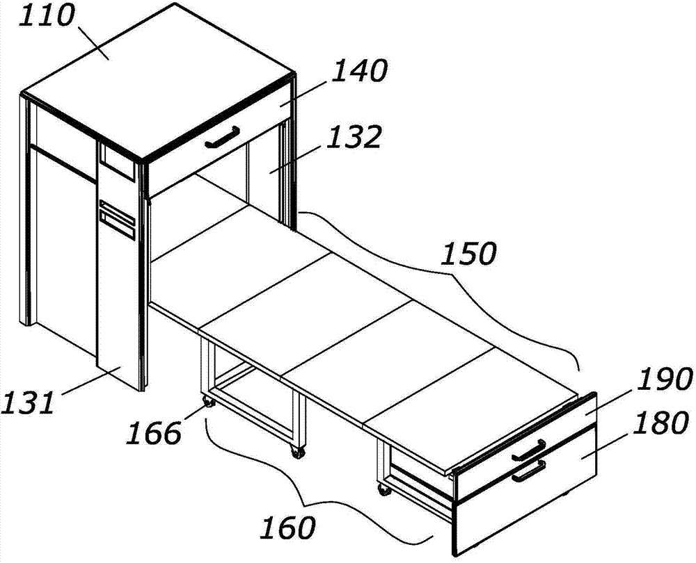 Medical accompanying nurse bed