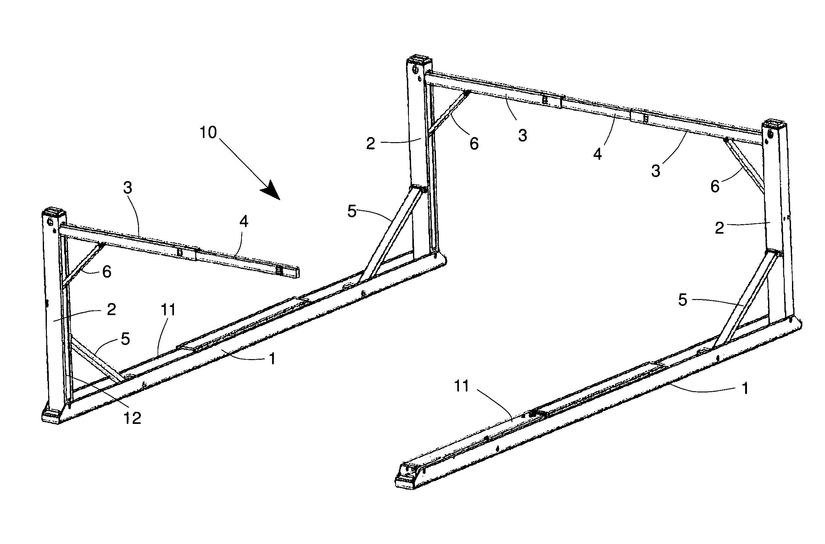 Collapsible ladder rack system for vehicles