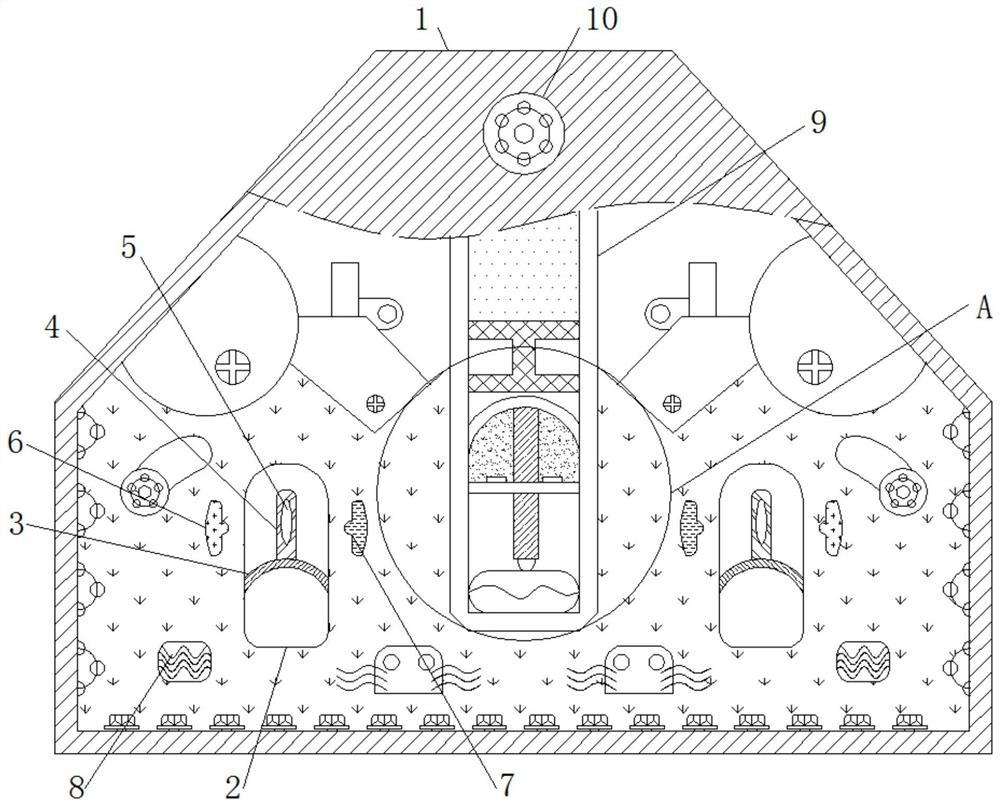 Device for preventing automobile charging pile from catching fire on the basis of temperature change