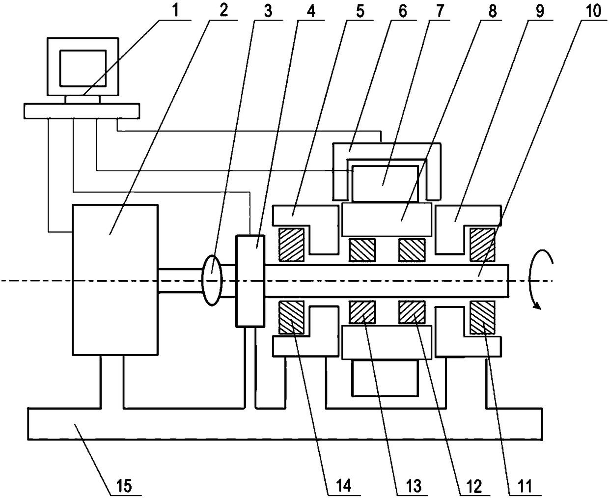 Bearing test device capable of loading alternating load