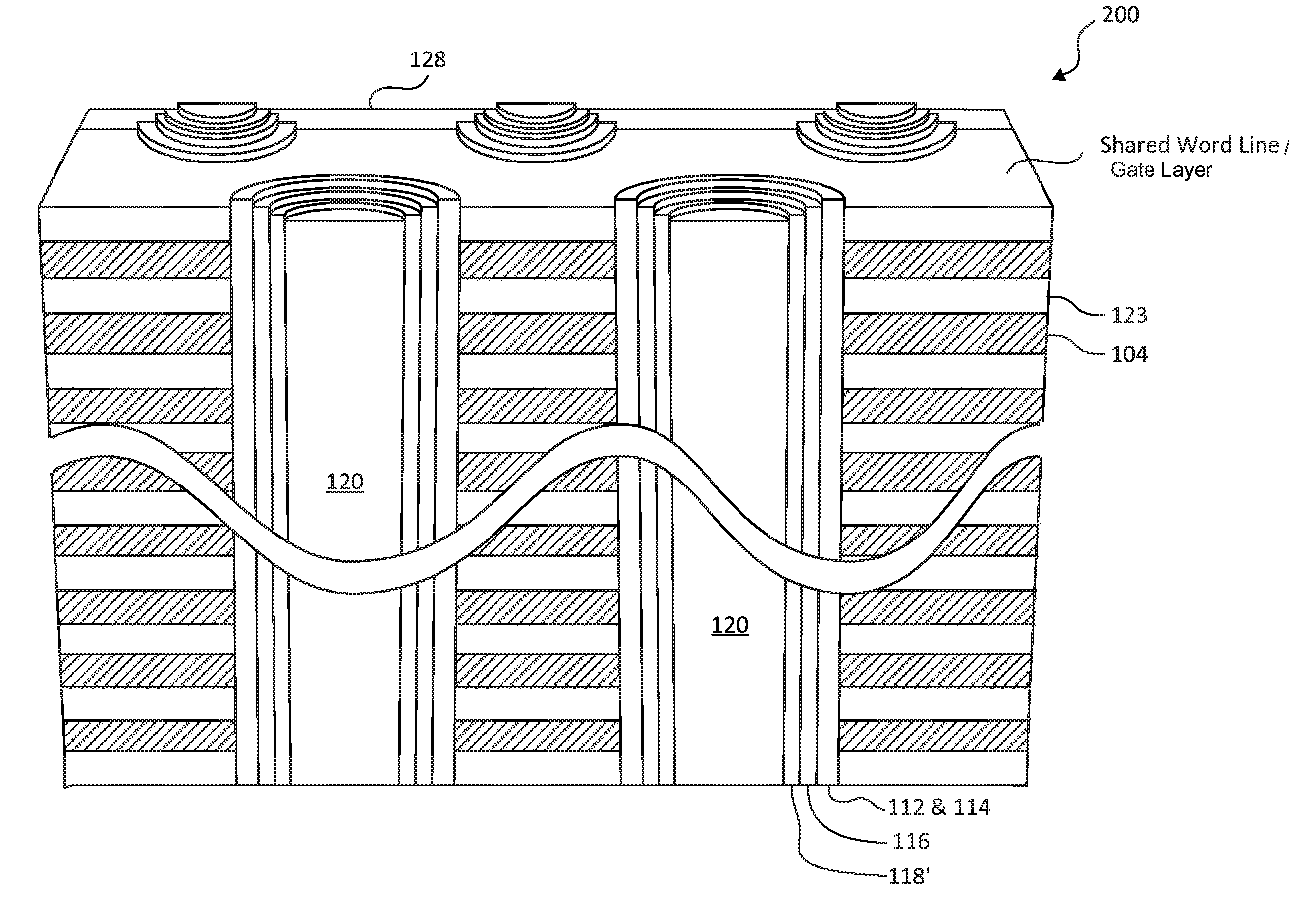 Vertical division of three-dimensional memory device