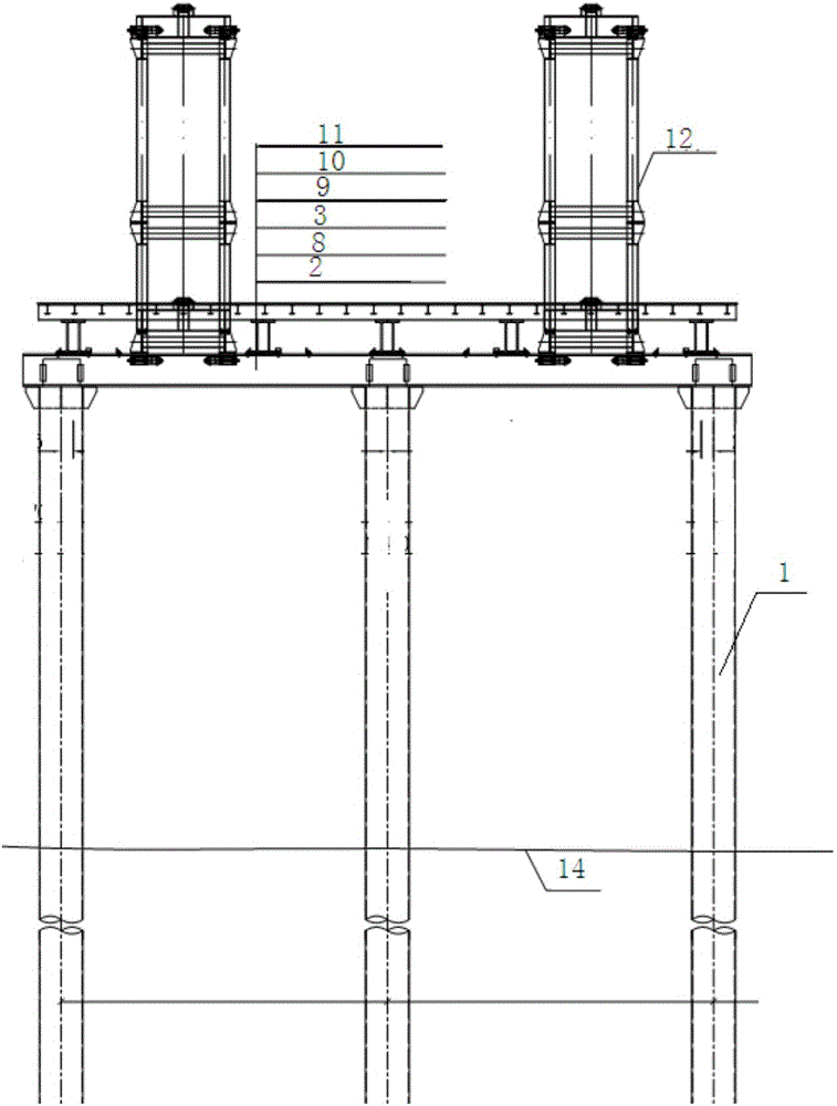 Pile sinking construction method based on assembly movable platform