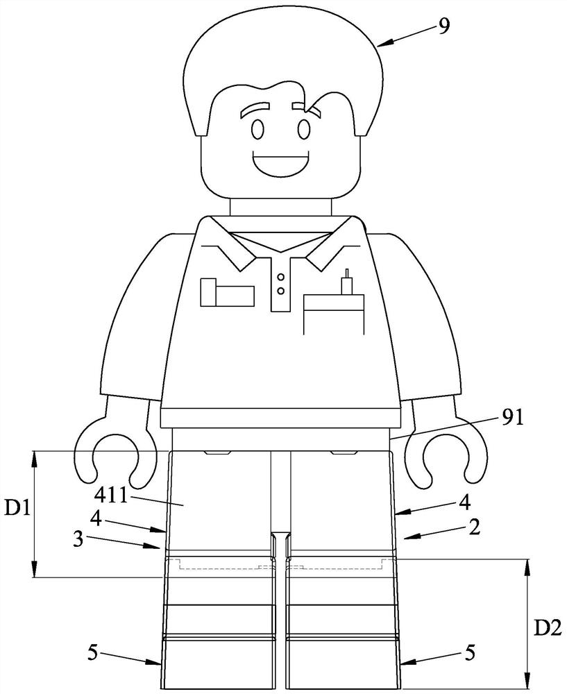 Leggings for building block dolls