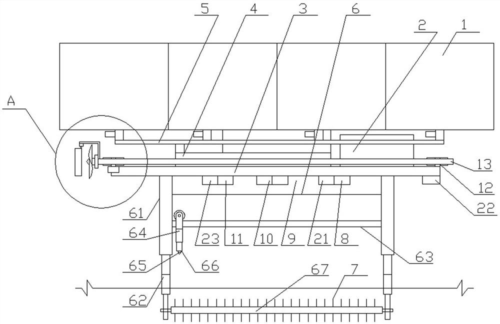 An overhead line winding cleaning device