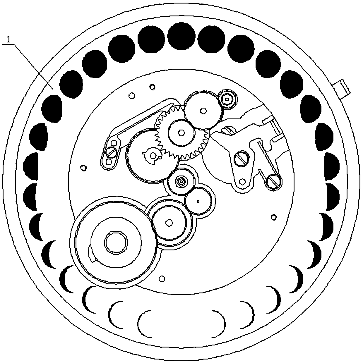 Starry sky moon phase display mechanism in watch