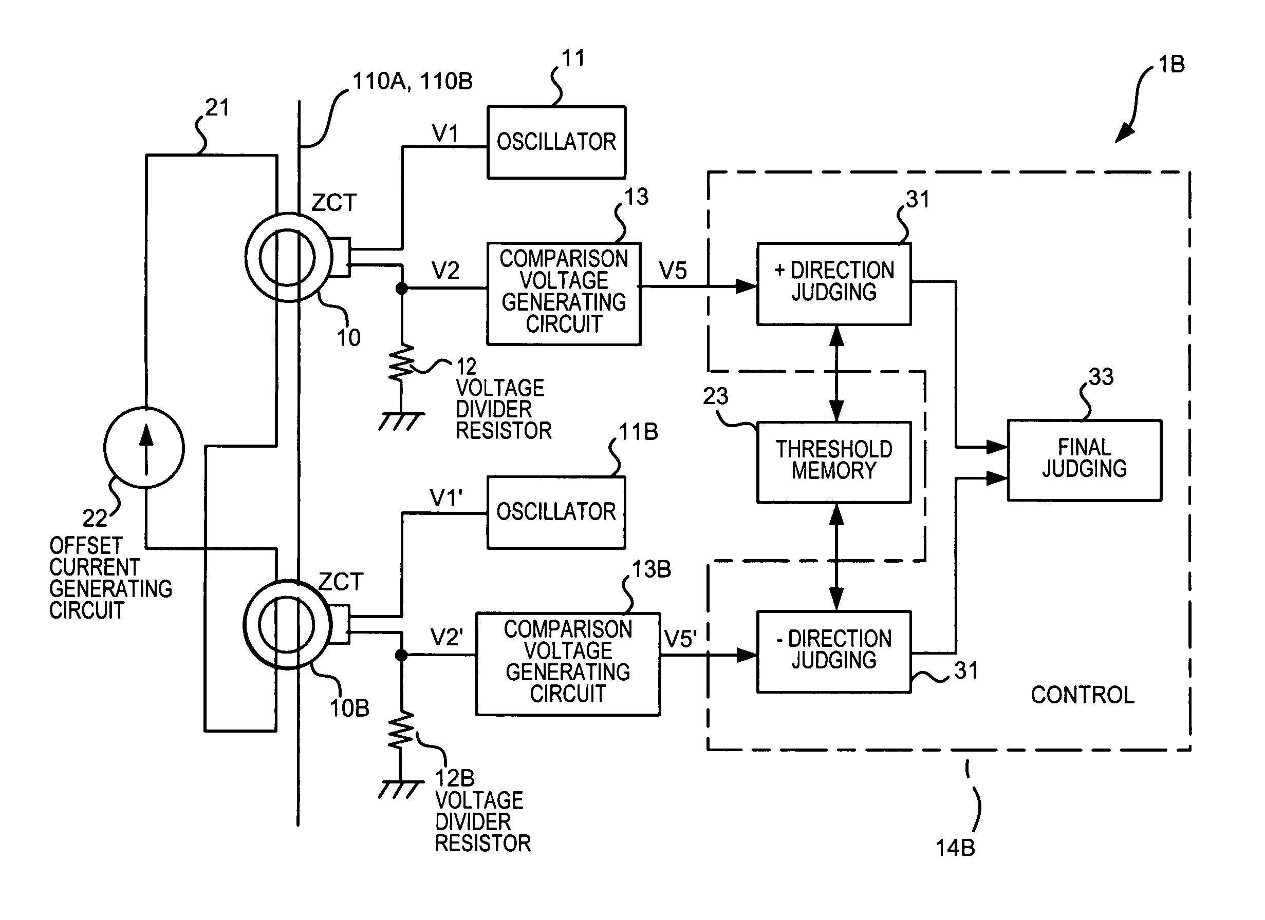 Direct current detection circuit