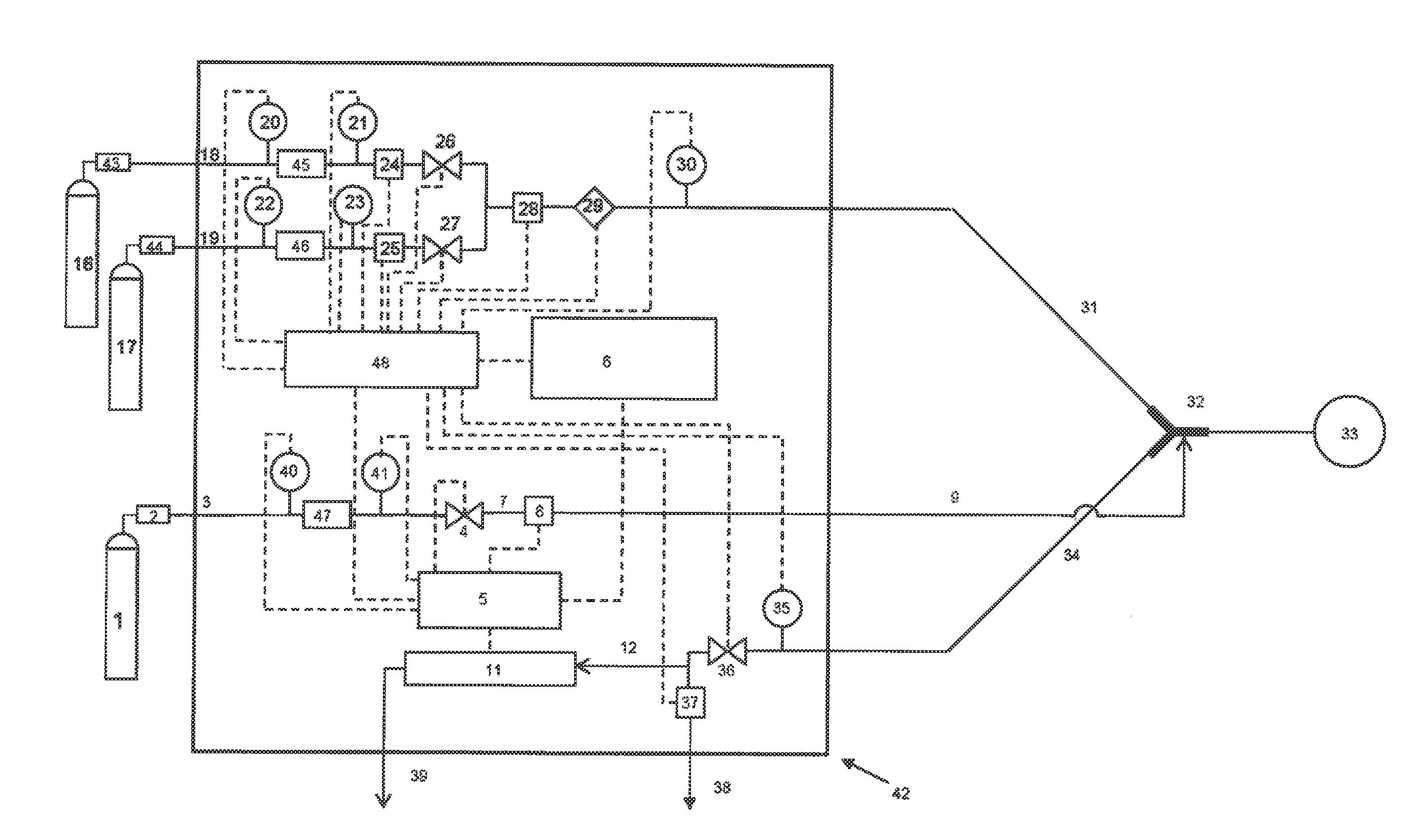 Dosimetric therapeutic gas delivery system for rapid dose monitoring and control