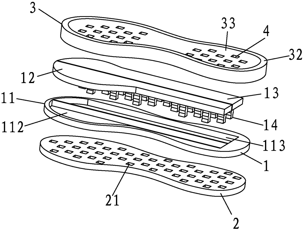 Multifunctional sole with replaceable antiskid cushioning device and shoe