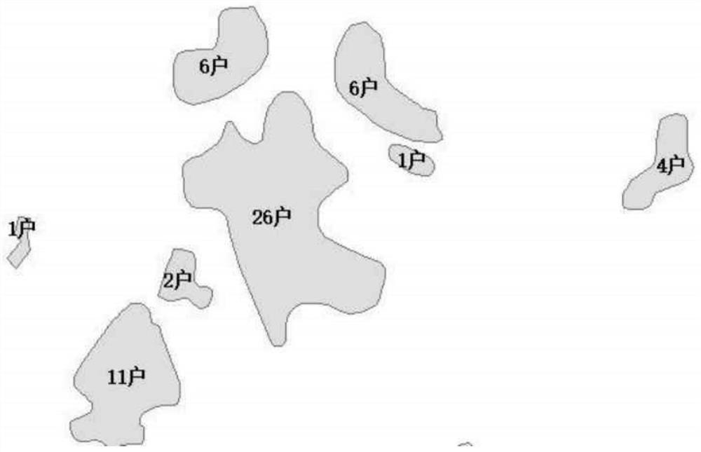 Gathering area identification and division method for rural domestic sewage treatment