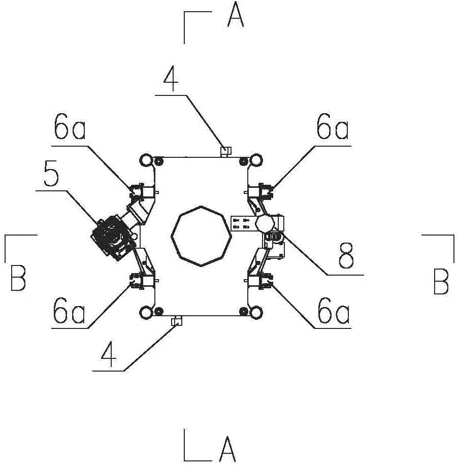 Rotating rail replacing device and construction method thereof