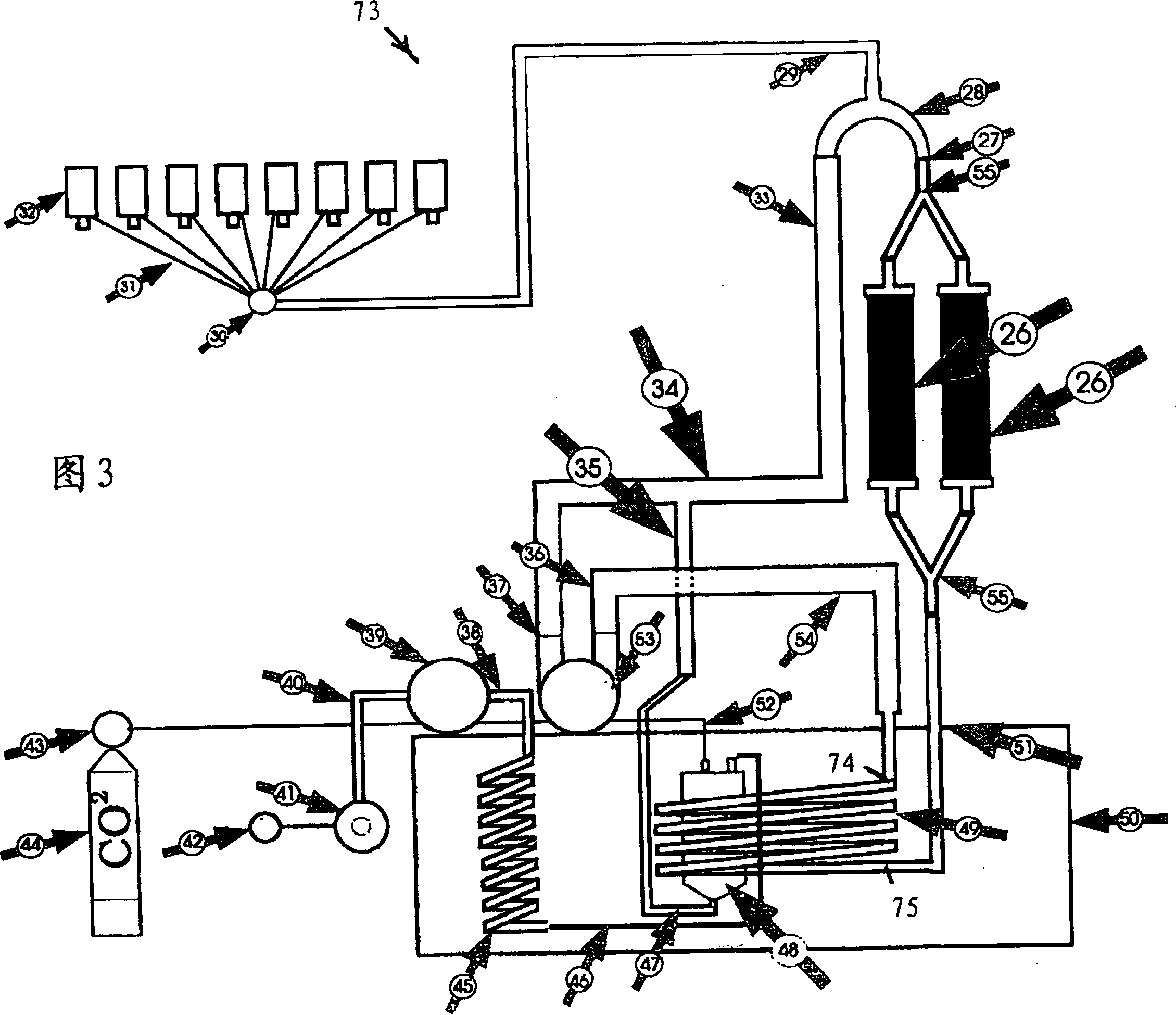 Method and device for gasifying water