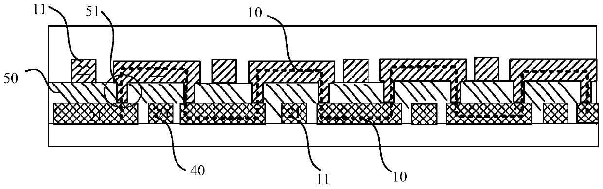 Chip testing device for display and display with same