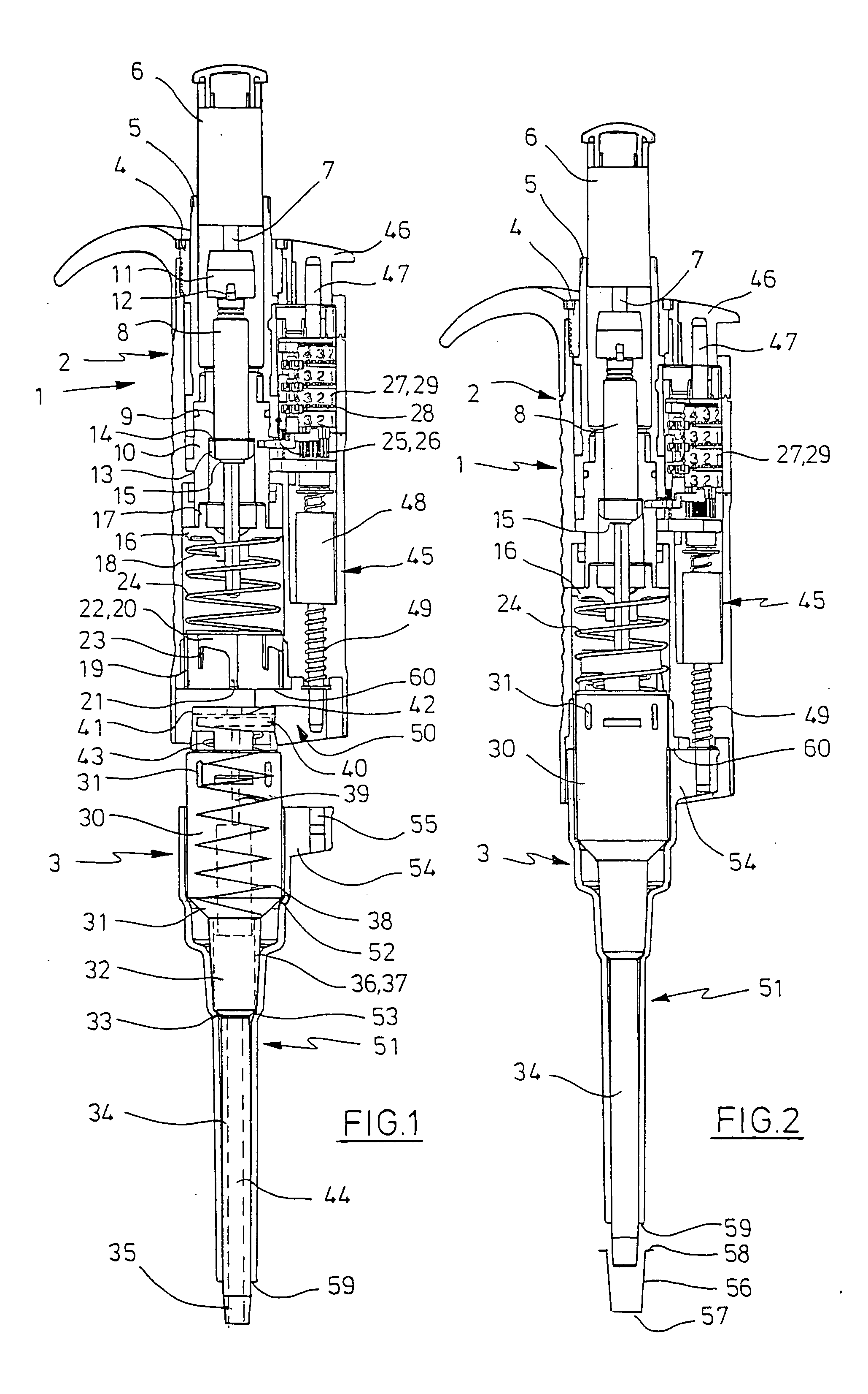 Pipetting device with a displacement device and a drive device releasably connected therewith